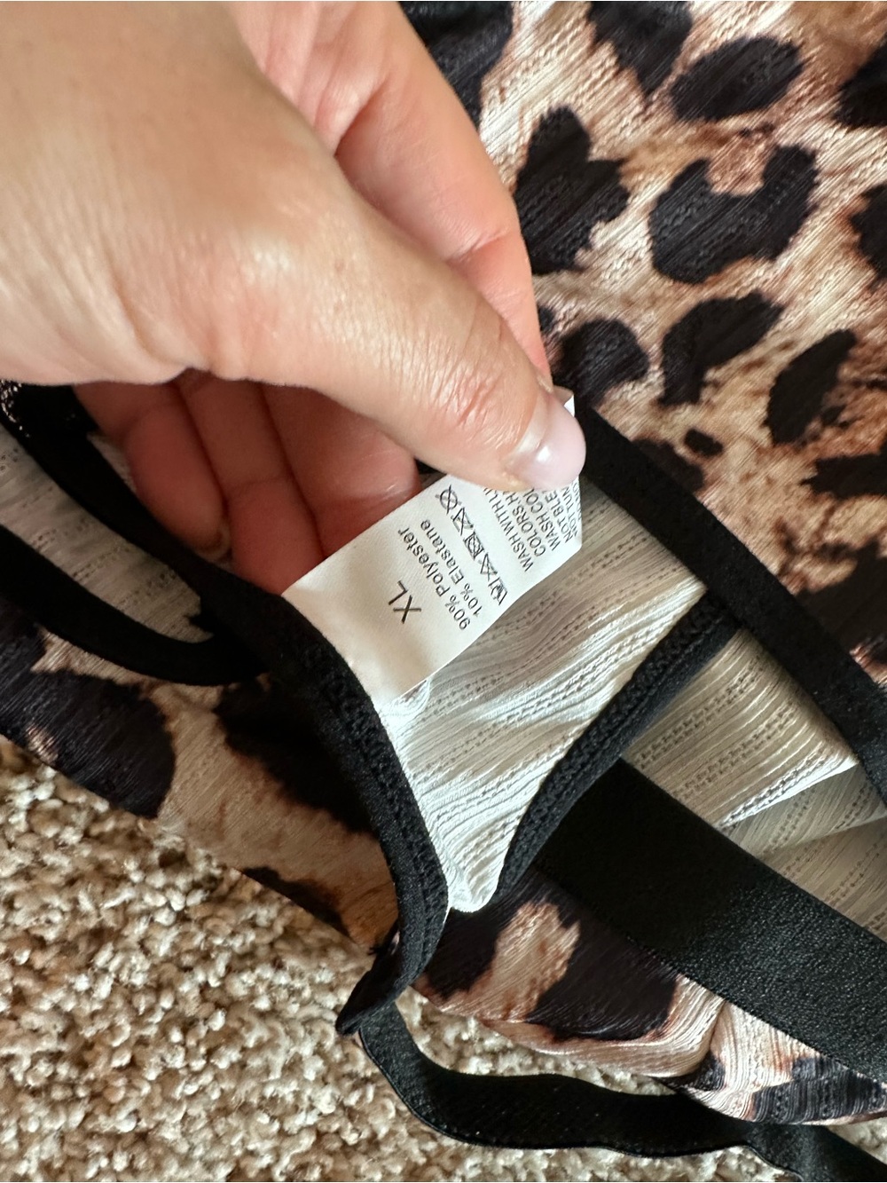 Leopard Print One-Shoulder Bikini Set with Cutout - Picture 2 of 2